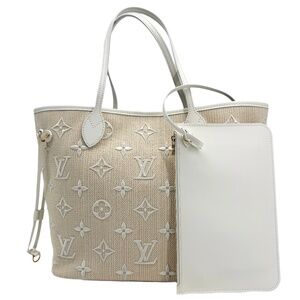 Louis Vuitton Monogram Embroidered Cotton Neverfull MM – Beige White